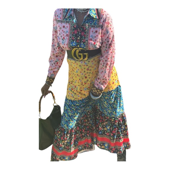 Multicolor Long Sleeve Dress - Picture 4 of 4